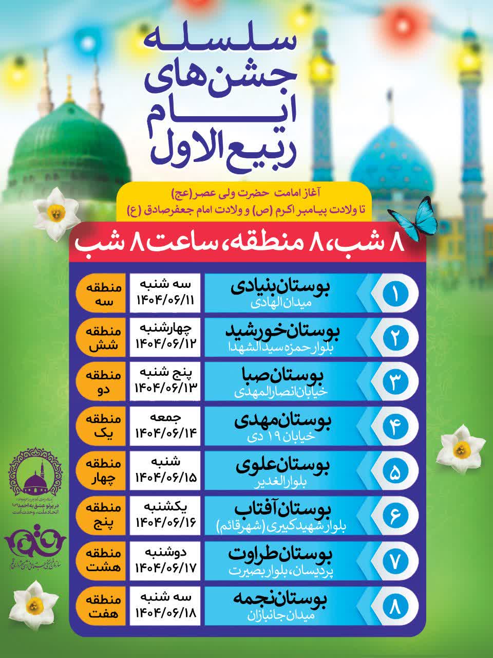 سلسله جشن‌های ماه ربیع‌الاول در بوستان‌های قم